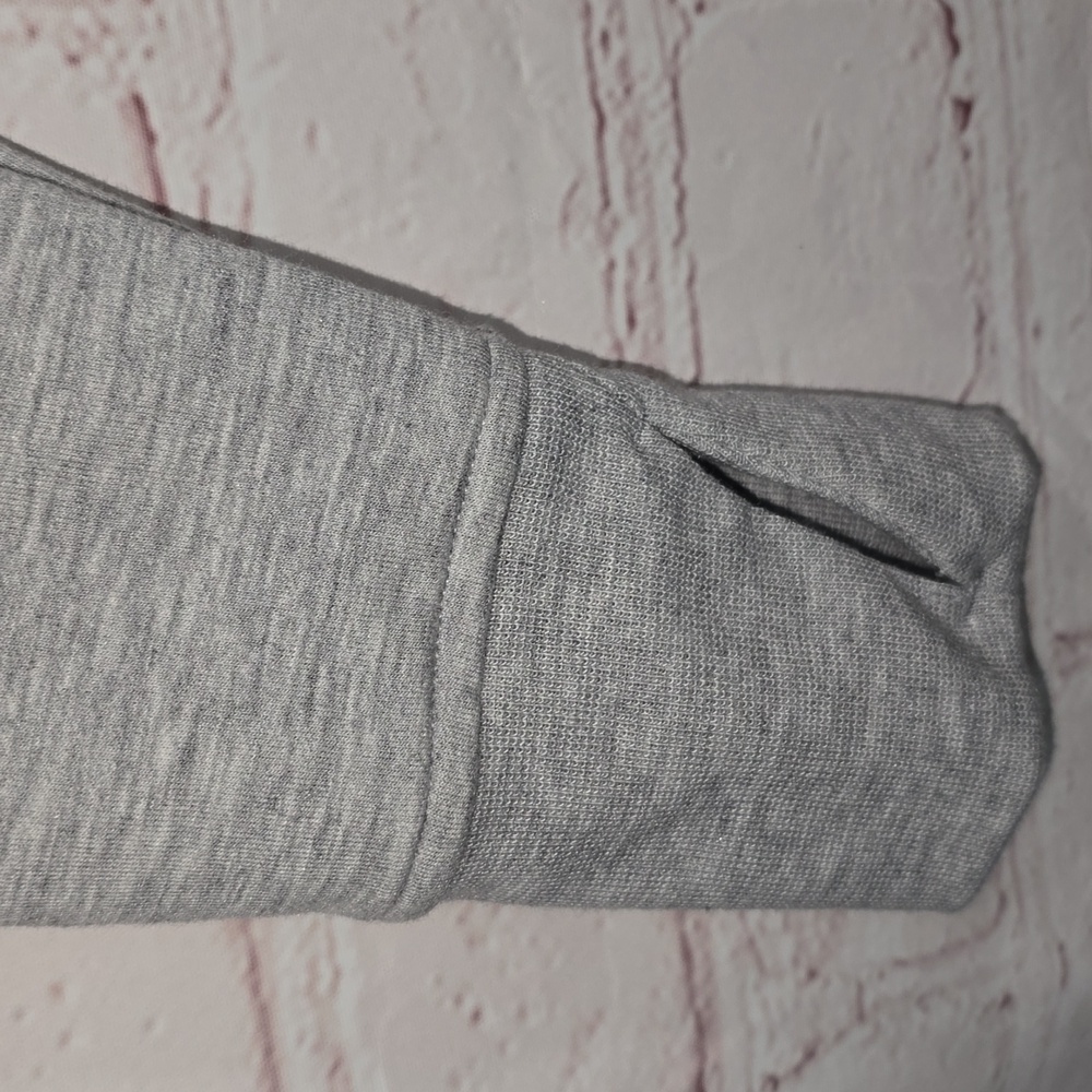 Victorias Secret Victoria Sport Deep VNeck Gray Sweatshirt Hoodie Women Size S/M - Picture 5 of 12